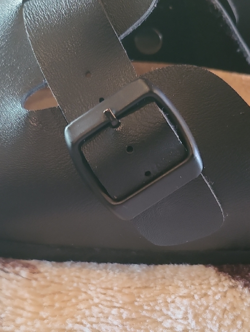 Classic Black Leather Slip-On Mules with Adjustable Buckle - Picture 7 of 7